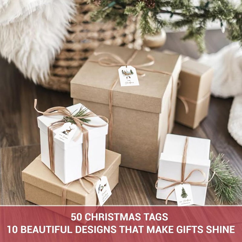 AUDREE Christmas Gift Tags Stickers and String (Woodland Christmas Gift Tags) - Image 4